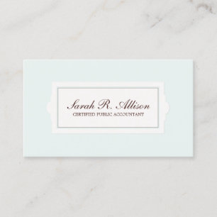 Elegant Accountant Plaque Style Light Blue Business Card