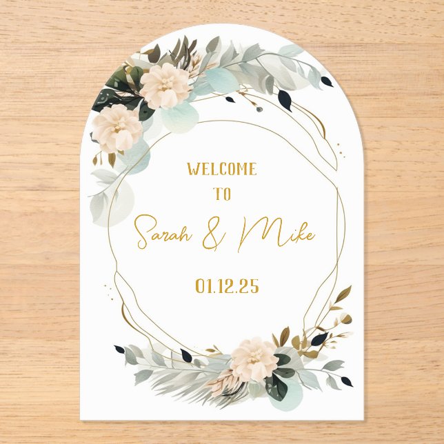 Elegant Acrylic Arch Modern Wedding Invitation  (Front)