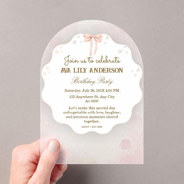Elegant Acrylic Birthday Invitation  (Insitu (Handheld))