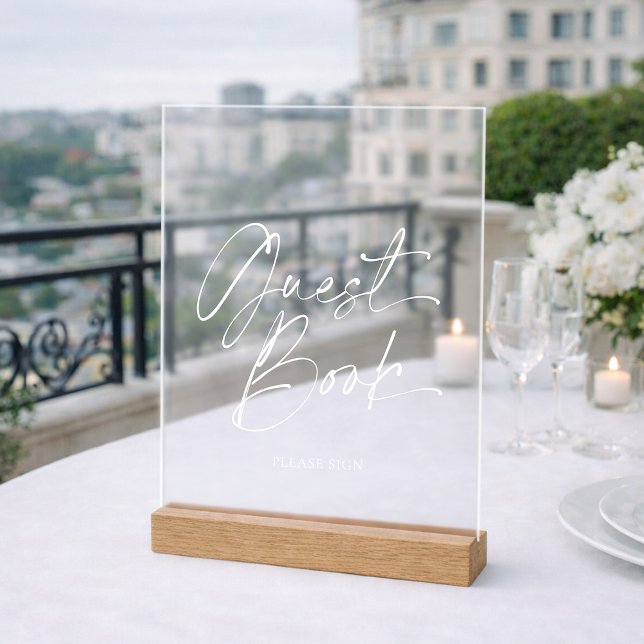 Elegant Acrylic Guest Book Sign (Creator Uploaded)