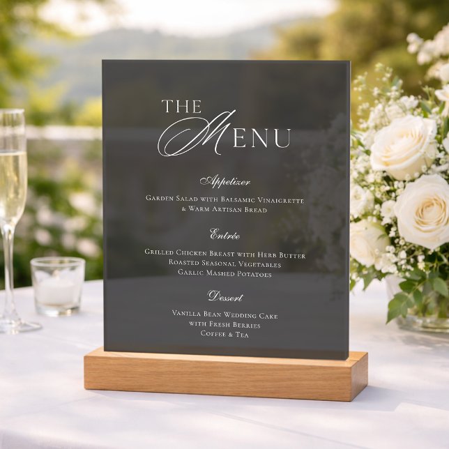 Elegant Acrylic Wedding Menu Sign (Creator Uploaded)