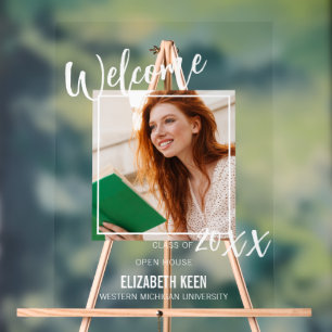 Elegant Acrylic Welcome Sign   Custom Photo & Text