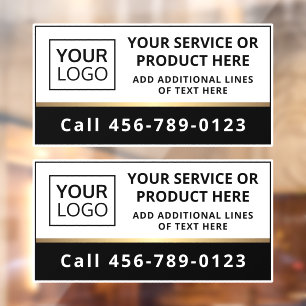 Elegant add logo black and white business service  window cling