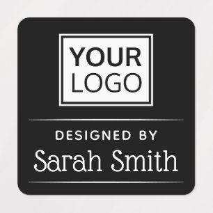 Elegant add logo text square black fabric clothing