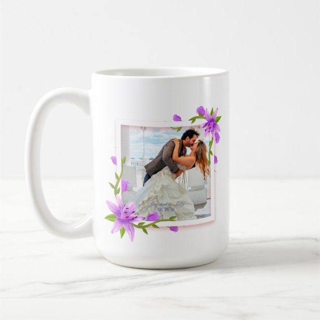 Elegant Add Your Own Photo Wedding | Classic Mug (Left)