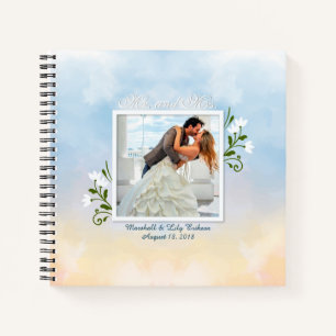 Elegant Add Your Own Photo Wedding Guestbook Notebook