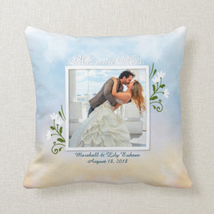 Elegant Add Your Own Photo Wedding Throw Pillow
