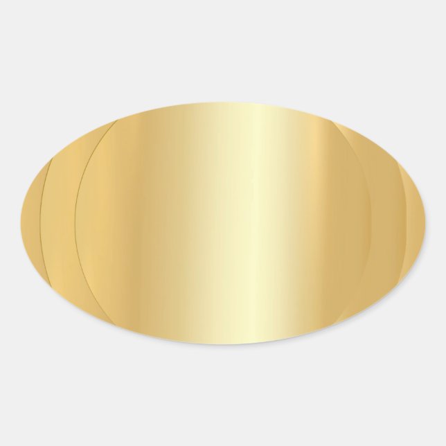 Elegant Add Your Text Blank Template Faux Gold Oval Sticker (Front)
