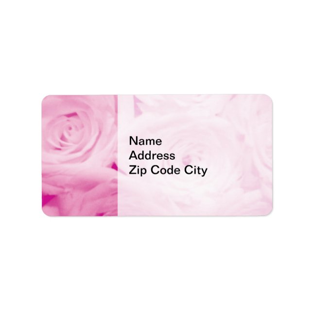 Elegant address stickers | Pink rose flower design (Front)