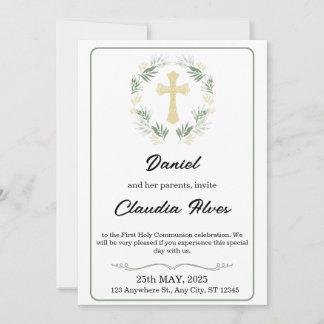 Elegant Adult Baptism Invitation