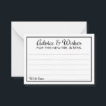 Elegant Advice and Wishes Mr and Mrs Wedding Card<br><div class="desc">These elegant wedding advice and wishes cards will be the perfect addition to your wedding reception. This design features a classic, simple black border with the text "Advice & Wishes for the new Mr. and Mrs." in a combination of calligraphic and simple black fonts. The card has space available for...</div>