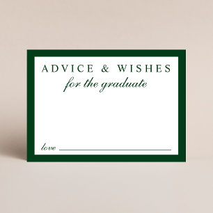 Elegant Advice For Grad Green Gold Graduation Enclosure Card