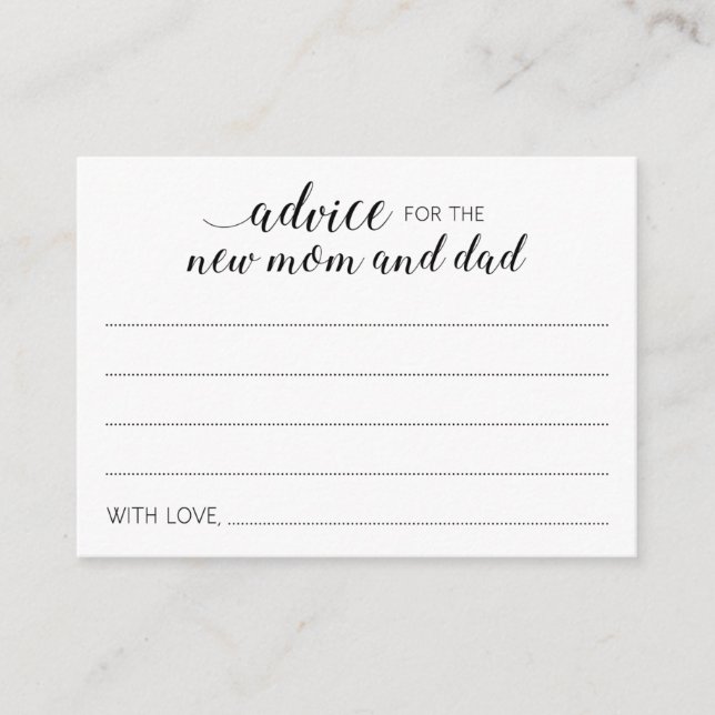 Elegant Advice for the New Mum Dad Baby Shower (Front)