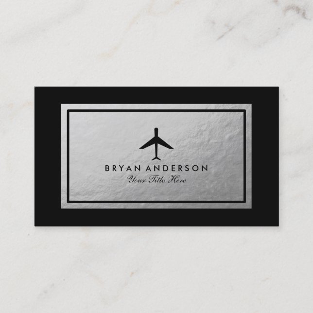 Elegant Aeroplane Business Card (Front)