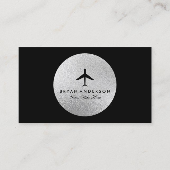 Elegant Aeroplane Business Card (Front)
