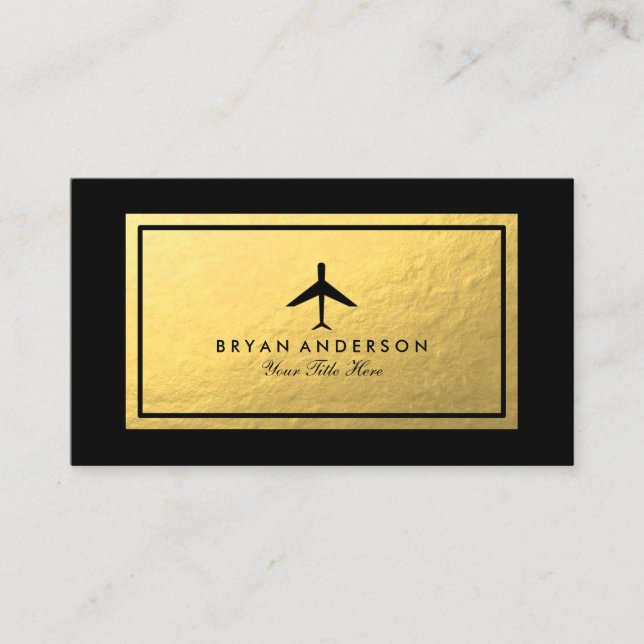 Elegant Aeroplane Business Card (Front)