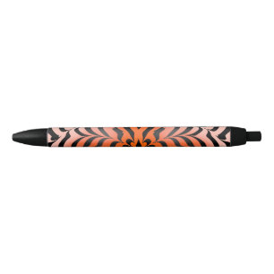 Elegant Aesthetic Orange & Black Tiger Skin Print Ink Pen