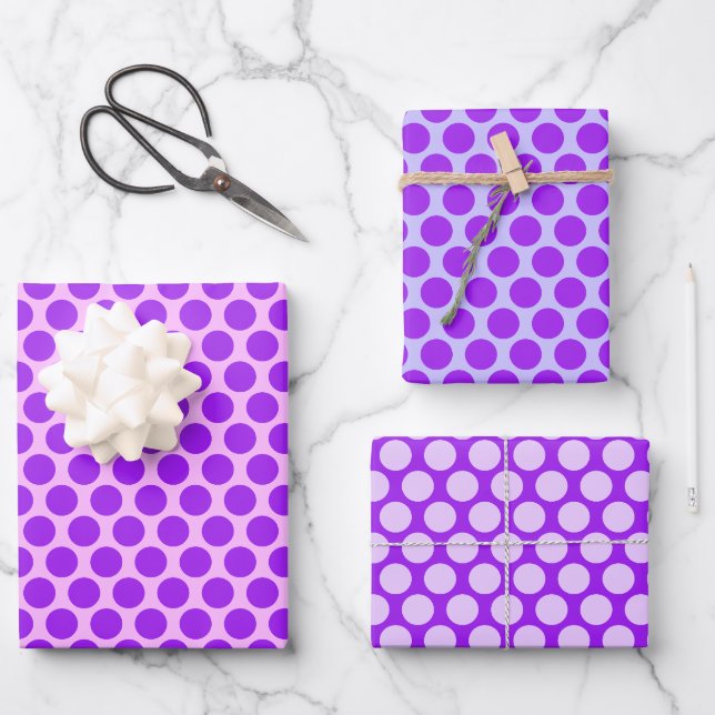 Elegant Aesthetic Purple Pattern Gift Wrapping Paper Sheet (Front)