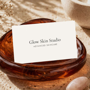 Elegant Aesthetician Minimalist Ivory Skincare Business Card
