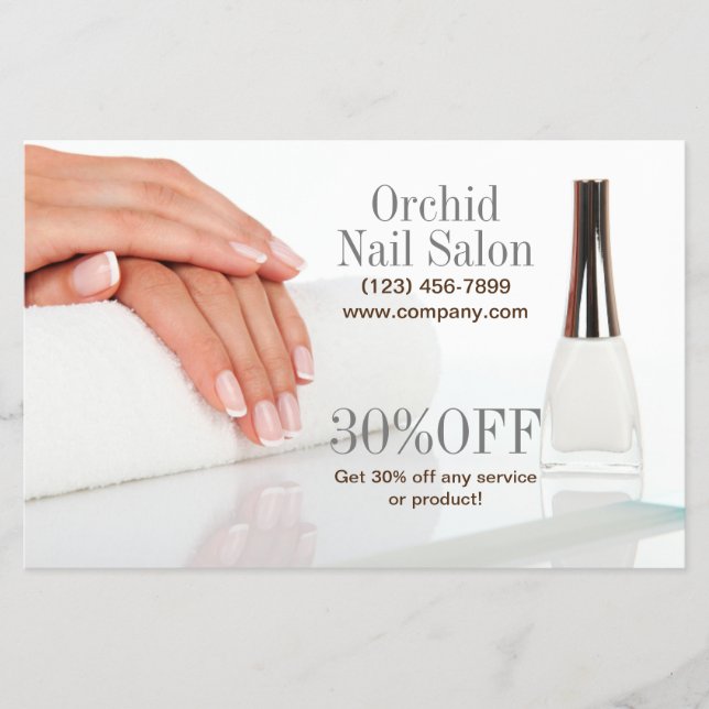 Elegant Aesthetician SPA Nail Salon Price Lists Flyer (Front)