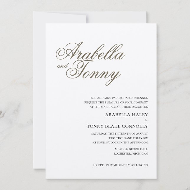 Elegant Affair Wedding Invitation (Front)