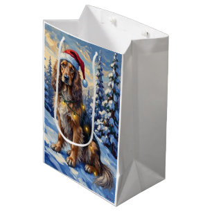 Elegant Afghan Hound Winter Wonderland Christmas Medium Gift Bag