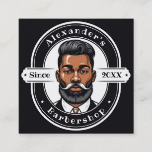 Elegant African American Man Personalise Square Business Card