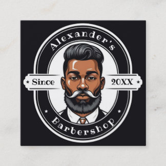 Elegant African American Man Personalise Square Business Card