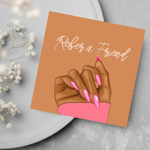 Elegant African American Nail Artist Referral Card