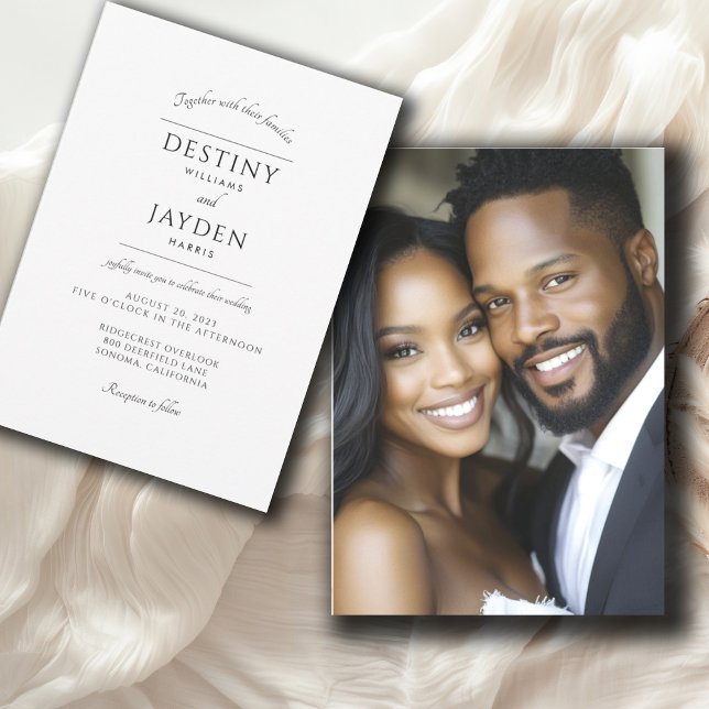  Elegant African American Photo Wedding Invitation (Creator Uploaded)