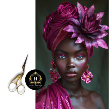 Elegant African American Purple Floral Decoupage