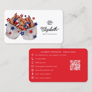 Elegant African American Texan Nail Salon Branding Business Card