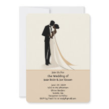 Elegant African American Wedding Invitation
