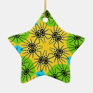 Elegant African-Inspired Spider Traditional Motif  Ceramic Tree Decoration