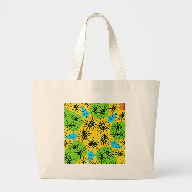 Elegant African-Inspired Spider Traditional Motif  Large Tote Bag (Front)