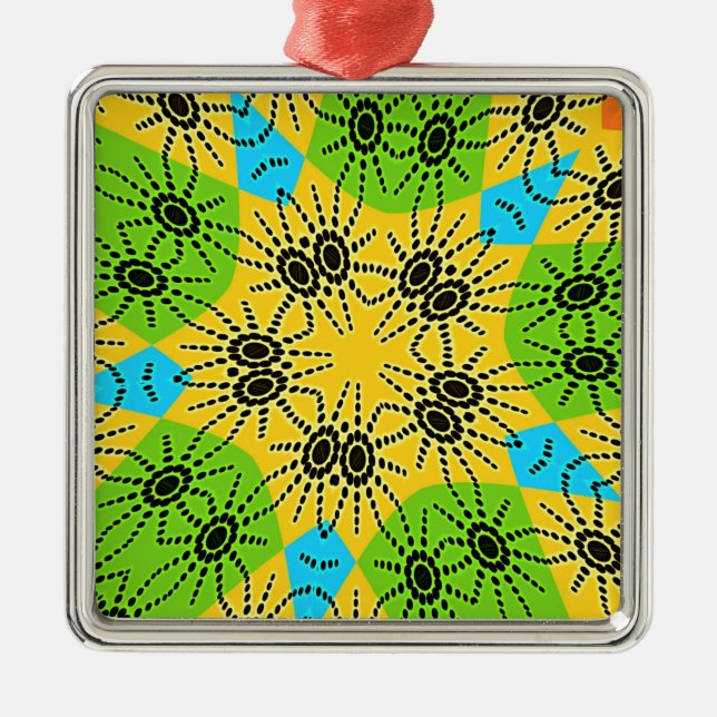 Elegant African-Inspired Spider Traditional Motif  Metal Tree Decoration (Front)