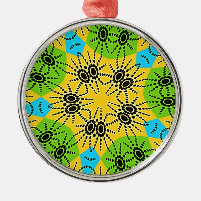 Elegant African-Inspired Spider Traditional Motif  Metal Tree Decoration (Front)