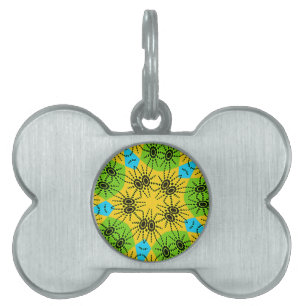 Elegant African-Inspired Spider Traditional Motif  Pet Tag
