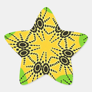 Elegant African-Inspired Spider Traditional Motif Star Sticker