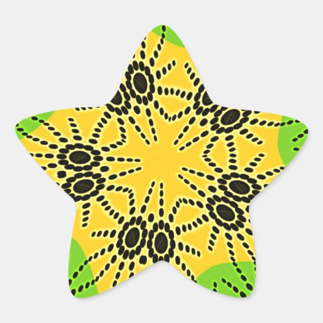 Elegant African-Inspired Spider Traditional Motif  Star Sticker (Front)