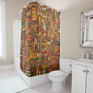 Elegant African Kente Geometric Contemporary Art  Shower Curtain