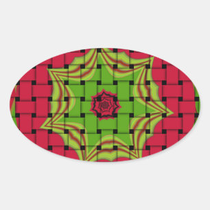 Elegant African Lovely Woven vector print pattern  Oval Sticker