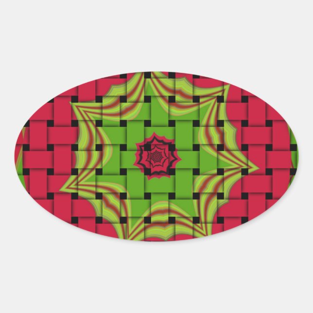 Elegant African Lovely Woven vector print pattern  Oval Sticker (Front)