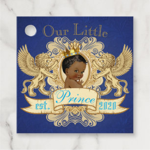 Elegant African Prince Royal Blue Gold Favour Tags