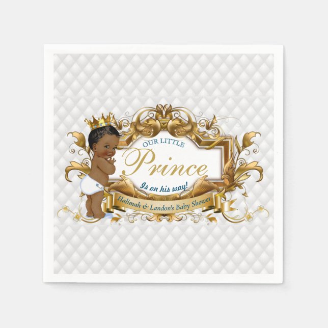 Elegant African Prince White Diamond Napkin (Front)