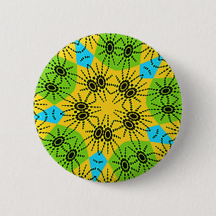 Elegant African Spider Motif vector art print! 6 Cm Round Badge