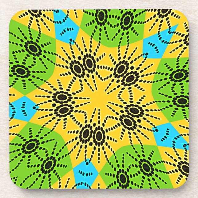 Elegant African Spider Motif vector art print! Coaster (Front)