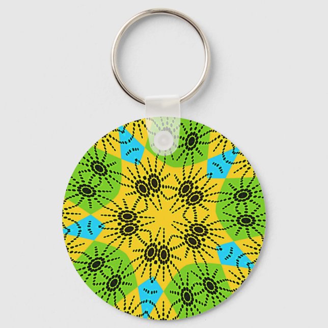 Elegant African Spider Motif vector art print! Key Ring (Front)