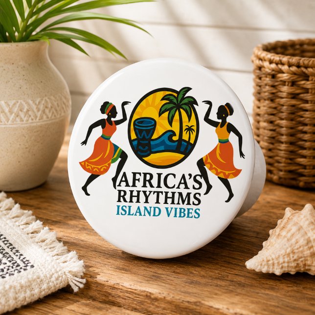 Elegant African Tribal Drum Dance Ceramic Knob (Creator Uploaded)