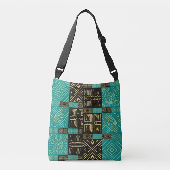 Elegant African Tribal Geometric Pattern  Crossbody Bag (Front)
